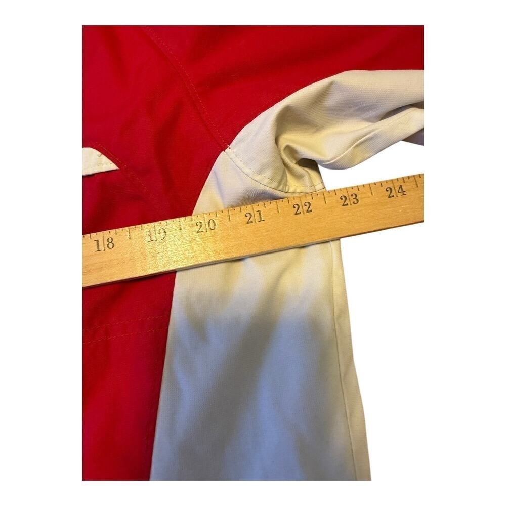 Vintage 90s Columbia Red White Hooded Sailing Squall Jacket Windbreaker Sz L - Picture 8 of 9